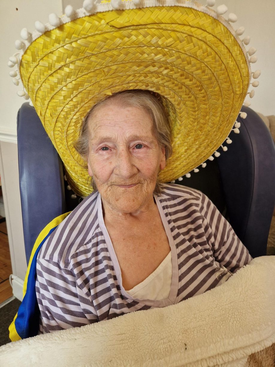 Fairways Nursing Home resident celebrating International Tea Day with festive, themed activities, promoting well-being and high quality of life