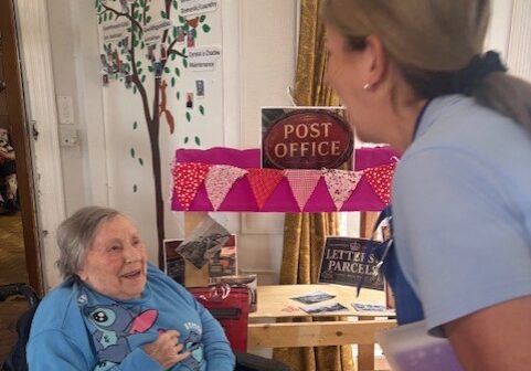 Pop Up Memory Sweet Shop with jars of traditional sweets at Eryl Fryn care home